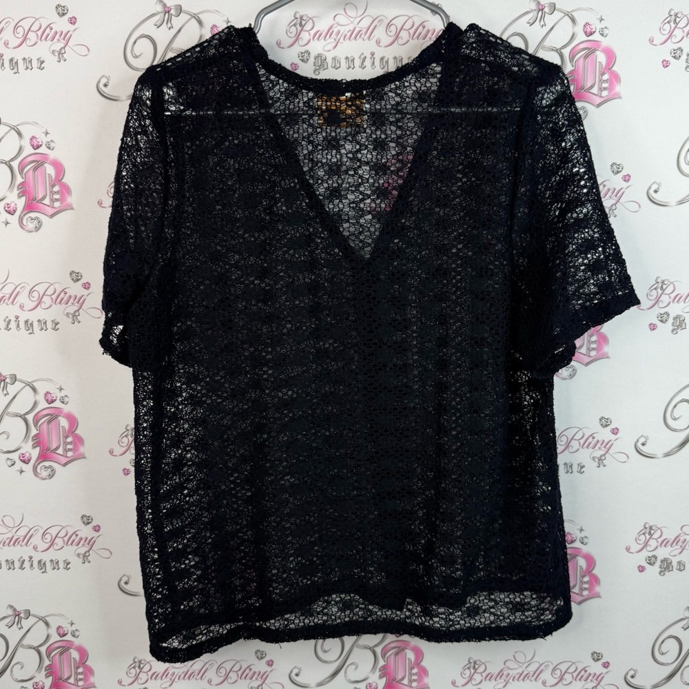 Tradition cardigan button up T-shirt, Bolero shrug Chic Black Lace Women Blouse - Picture 2 of 8